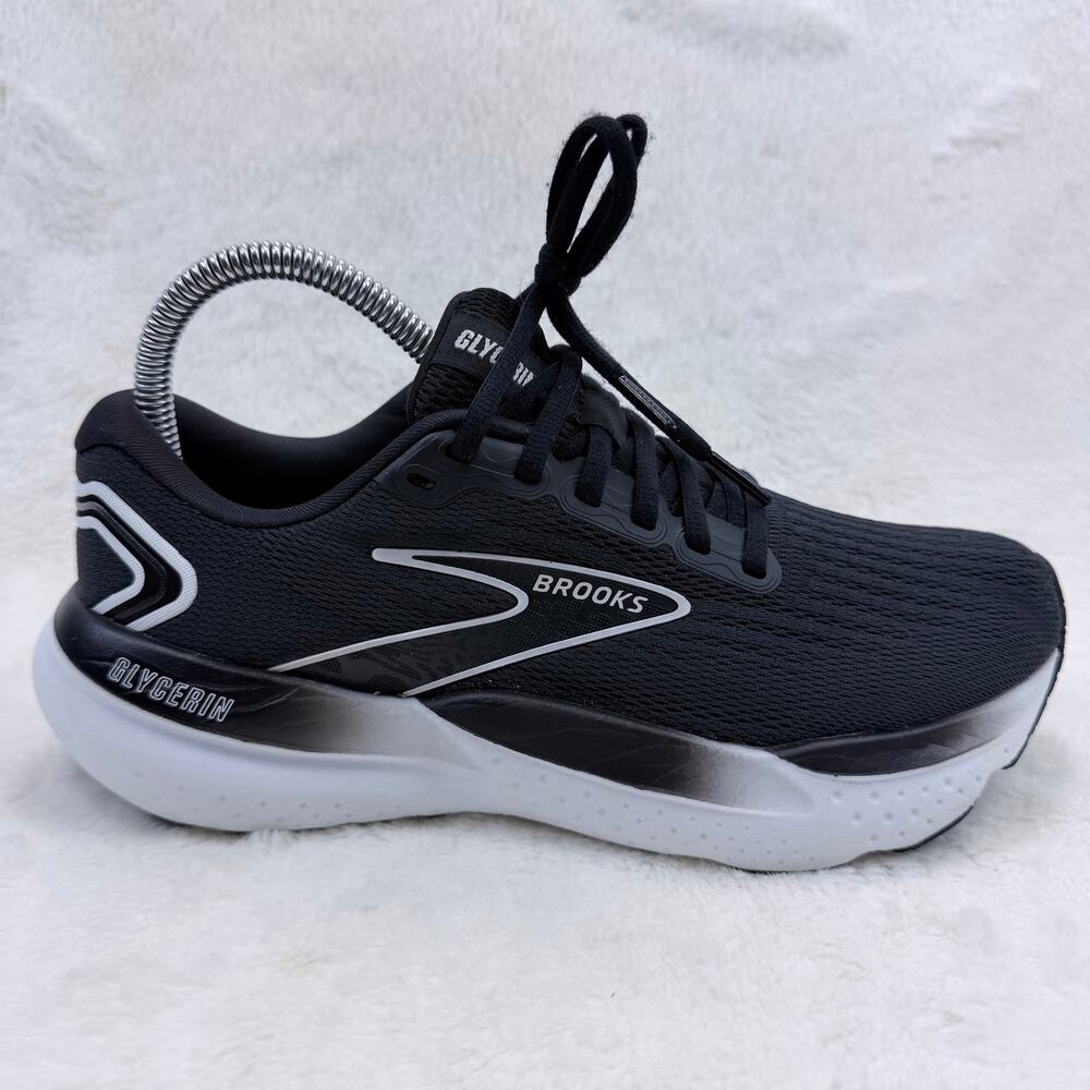 Brooks Glycerin 21 Womens Running Shoes Black White Size 7.5 Athletic Sneakers